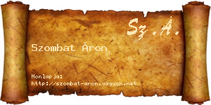 Szombat Áron névjegykártya