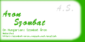 aron szombat business card